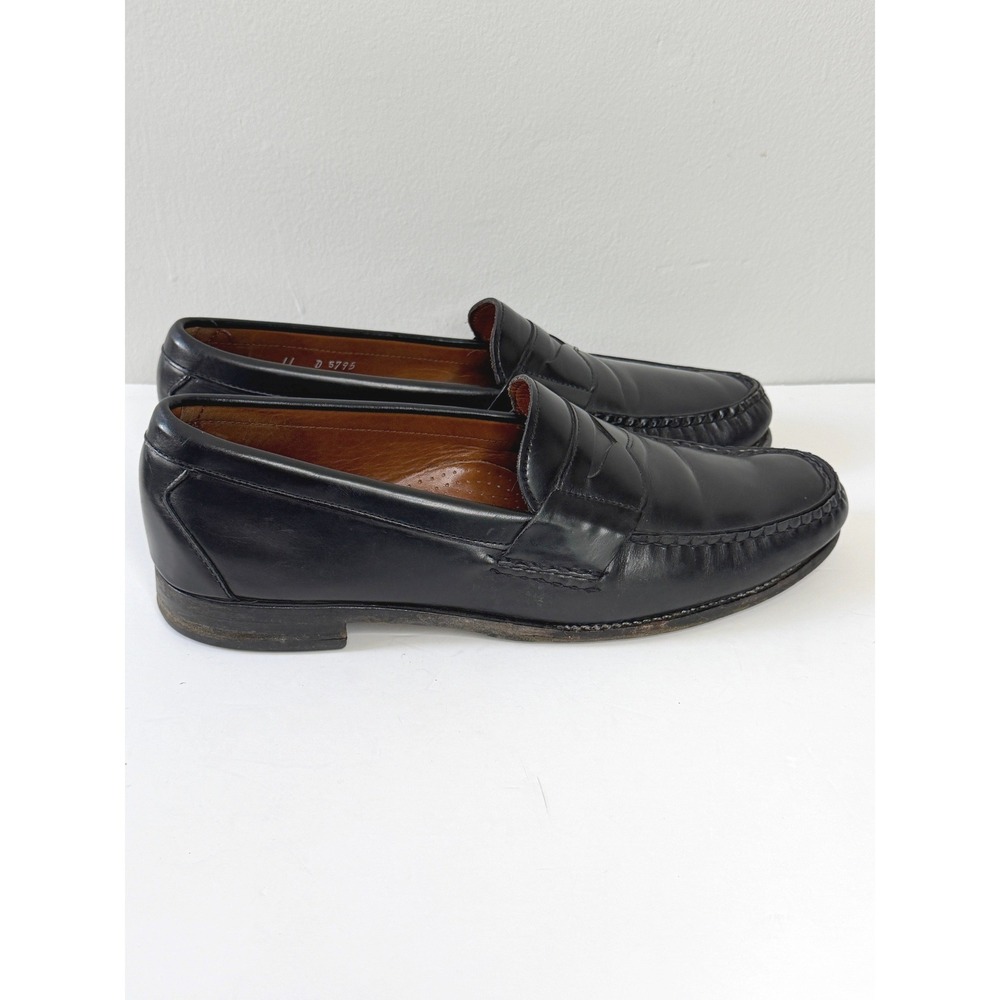 Allen Edmonds Walden Penny Loafers Mens 11 D Black Leather Classic Dress Shoes